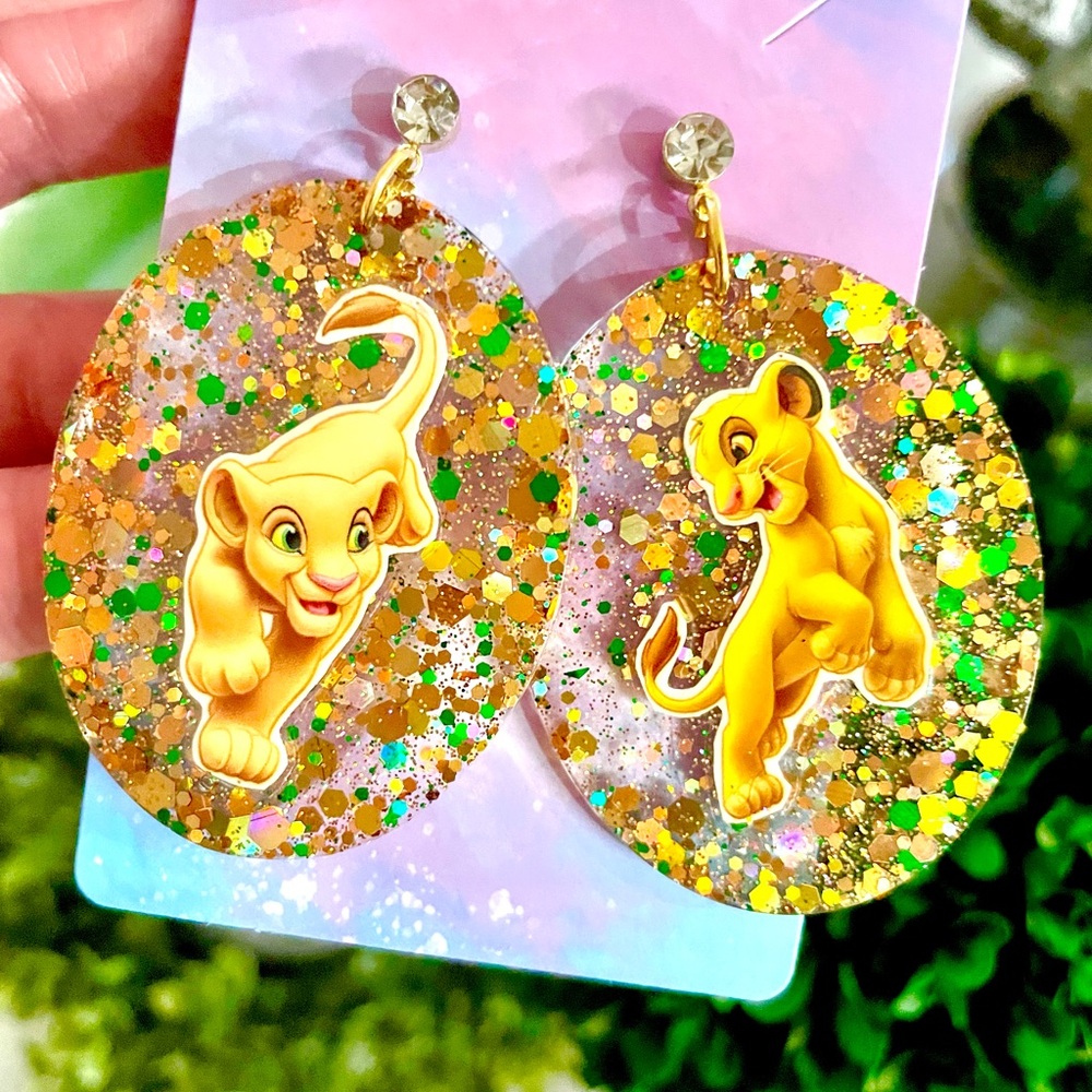Simba And Nala Acrylic Dangle Earrings